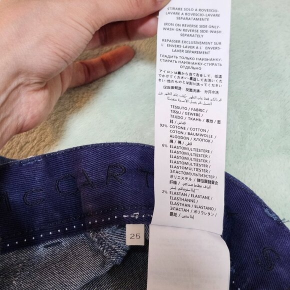 Stella McCartney Blue Washed Denim Star Detail Jeans Size 25 - Picture 15 of 16